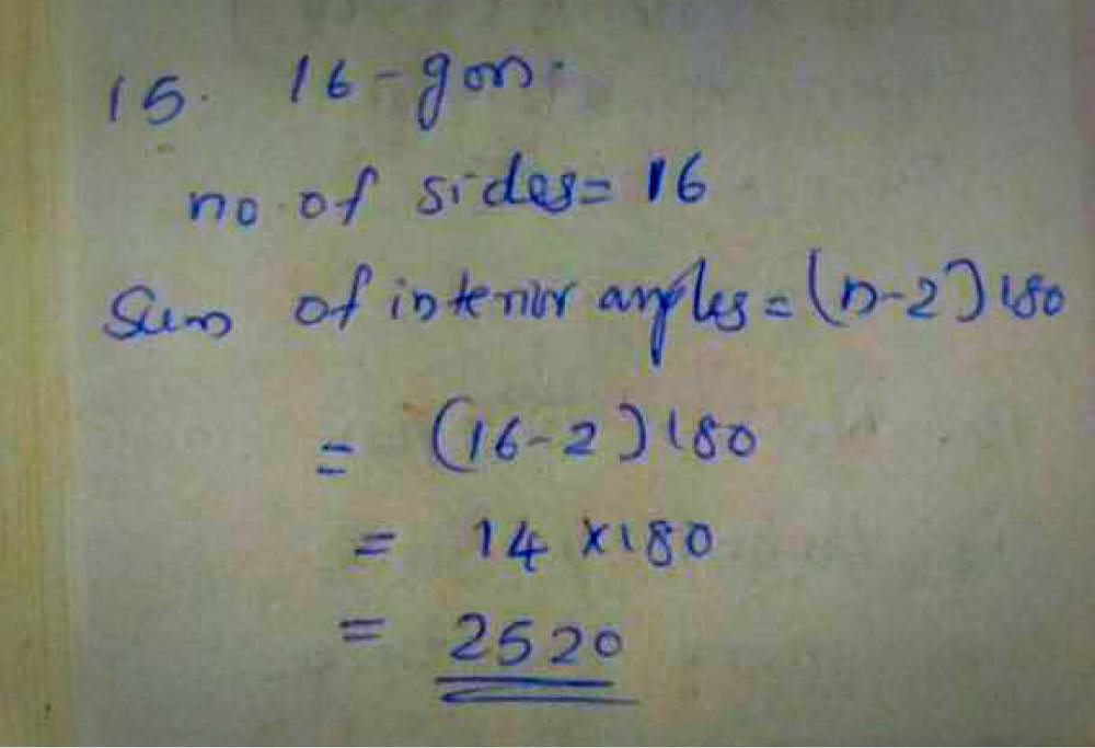 Find The Sum Of The Measures Of The Interior Angles Of The