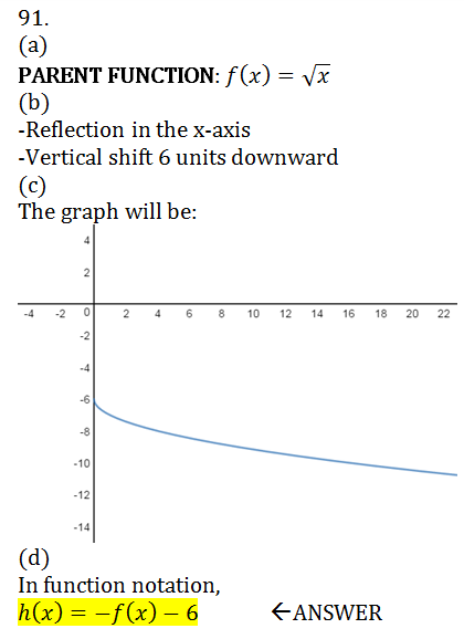 H Is Related To One Of The Six Parent Functions A Identify The Parent Function F B Describe The Sequence Of Transformations From F To H C Sketch The Graph Of H