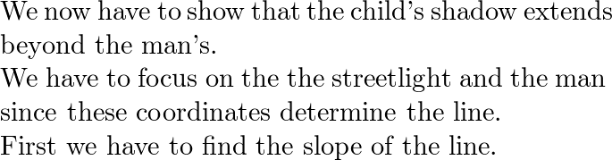 A man 6 feet tall walks at a rate of 5 feet per second toward a streetlight  that is 30 feet high (see figure). The man's 3-foot-tall child follows at  the same