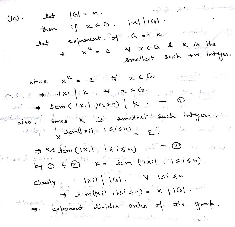 Math Begin Array L Text The Exponent Of A Group Is The Smallest Positive Integer N Text Such That X N