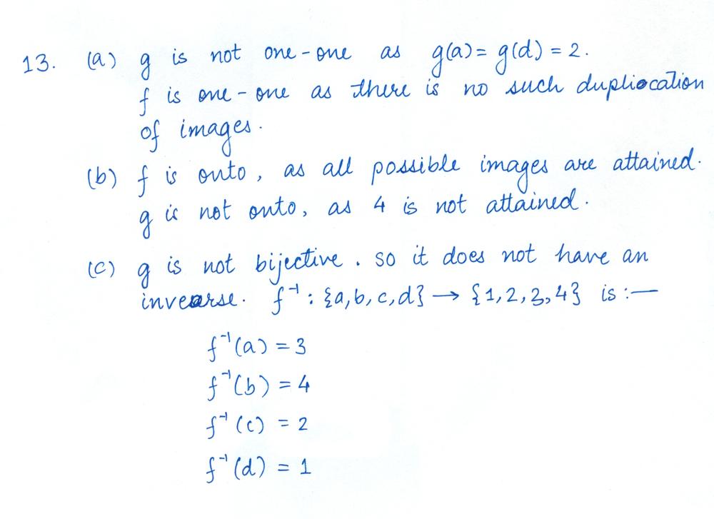 Let F And G Be Functions From 1 2 3 4 To A B C D And From A B C D To 1 2 3 4 Respectively With F 1 D