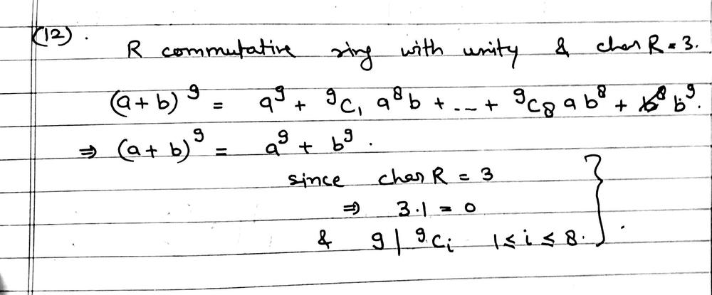 Let R Be A Commutative Ring With Unity Of Characteristic 3 Compute And Simplify A B 9 For A B R Homework Help And Answers Slader