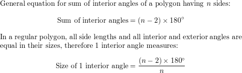 Sum Of Interior Angles Of A Regular Polygon Formula