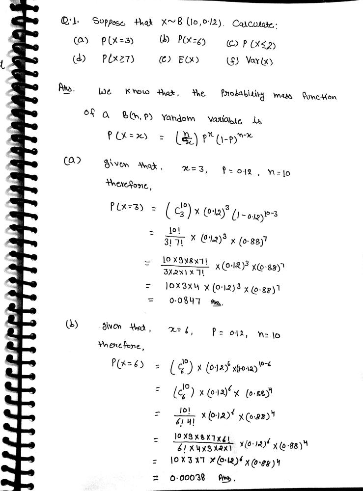 Suppose That Math X Sim B 10 0 12 Math Calculate Begin Align Mathbf A P X 3 Hspace 2em Mathbf B P X 6 Hspace 2em Mathbf C P X Le 2 Mathbf D P X Ge 7 Hspace 2em Mathbf E E X Hspace 3 9em Mathbf F