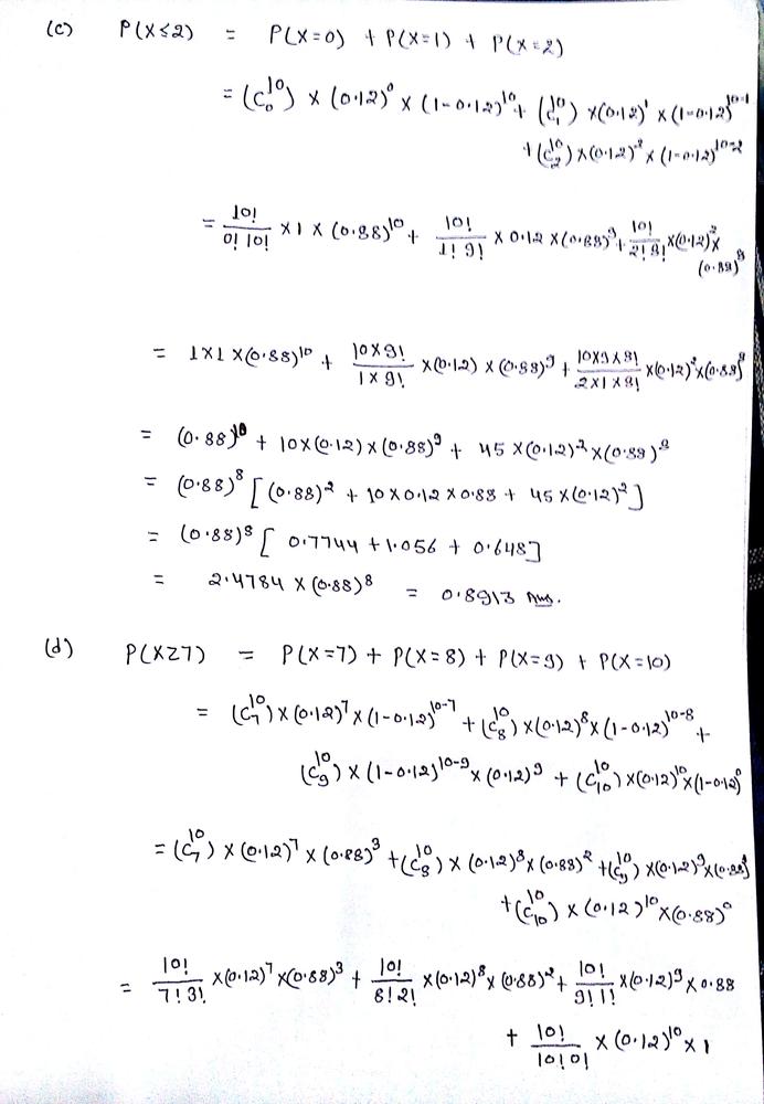 Suppose That Math X Sim B 10 0 12 Math Calculate Begin Align Mathbf A P X 3 Hspace 2em Mathbf B P X 6 Hspace 2em Mathbf C P X Le 2 Mathbf D P X Ge 7 Hspace 2em Mathbf E E X Hspace 3 9em Mathbf F