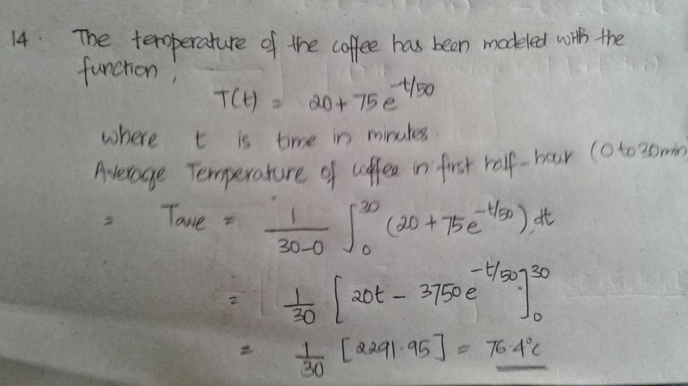 If A Cup Of Coffee Has Temperature Math 95 Circ Mathrm C Math In A Room Where The Temperature Is Math Circ Mathrm C Math Then According To Newton S Law Of Cooling The Temperature Of The Coffee