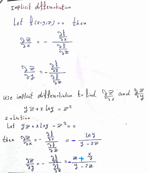 Use Implicit Differentiation To Find Z X And Z Y Yz X In Y Z2 Homework Help And Answers Slader