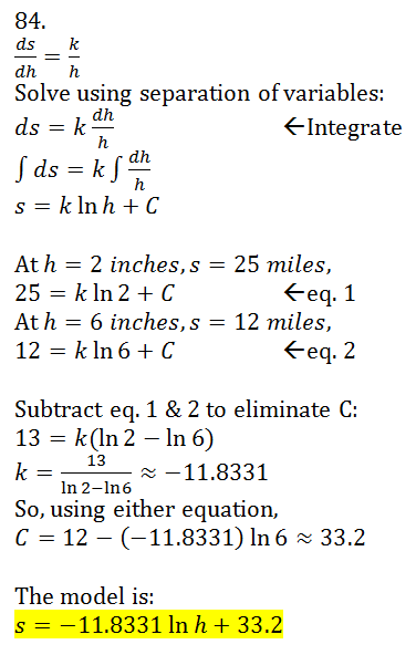 The Rate Of Change In The Number Of Miles S Of Road Cleared Per Hour By A Snowplow Is Inversely Proportional To The Depth H Of Snow That Is Math Frac D S D H Frac K H Math