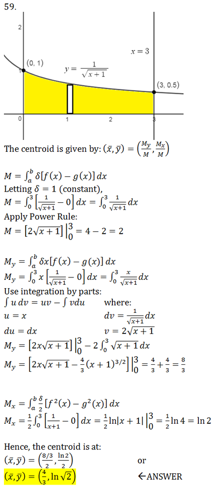 Find The Centroid Of The Region Cut From The First Quadrant Quizlet