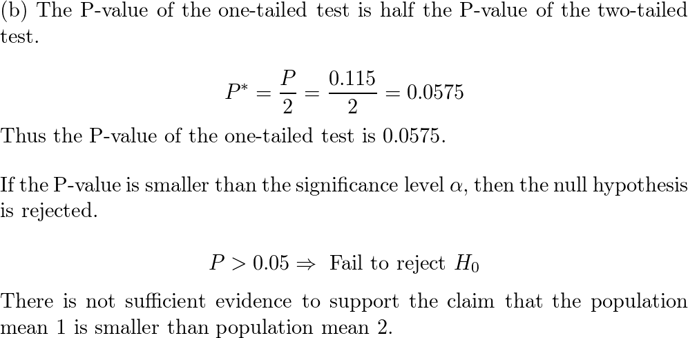 SOLVED: Two independent samples were selected from two normal