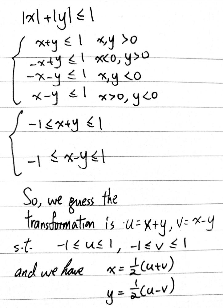 Evaluate The Integral By Making An Appropriate Change Of Variables R E X Y Da Where R Is Given By The Inequality X Y 1 Homework Help And Answers Slader