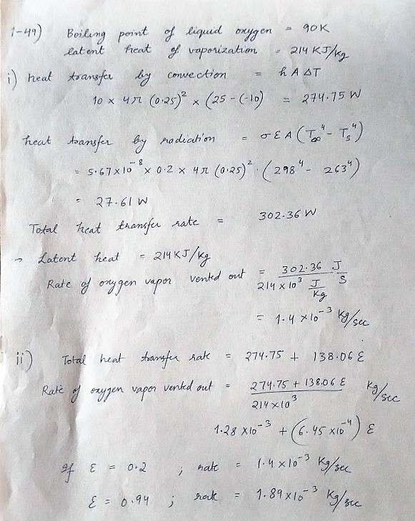 Fundamentals of Heat and Mass Transfer - 9780470501979 - Exercise 49 ...