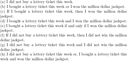 Let P And Q Be The Propositions P I Bought A Lottery Ticket This Week Q I Won The Million Dollar Jackpot Express Each Of These Propositions As An English