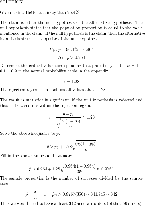 Solved In a study of fast food drive-through orders