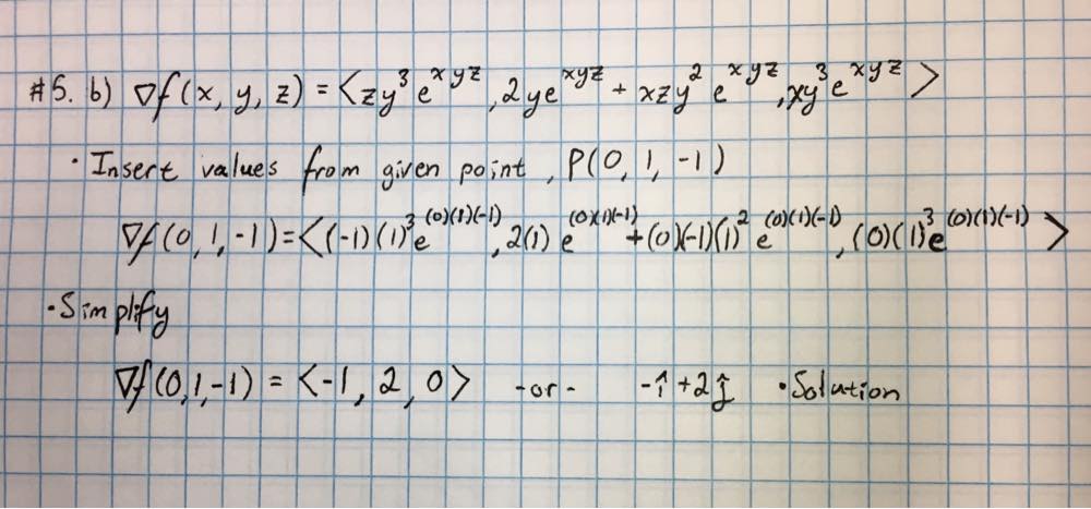 Evaluate The Gradient At The Point P F X Y Z Y 2 E Xyz P 0 1 1 U 3 13 4 13 12 13 Homework Help And Answers Slader