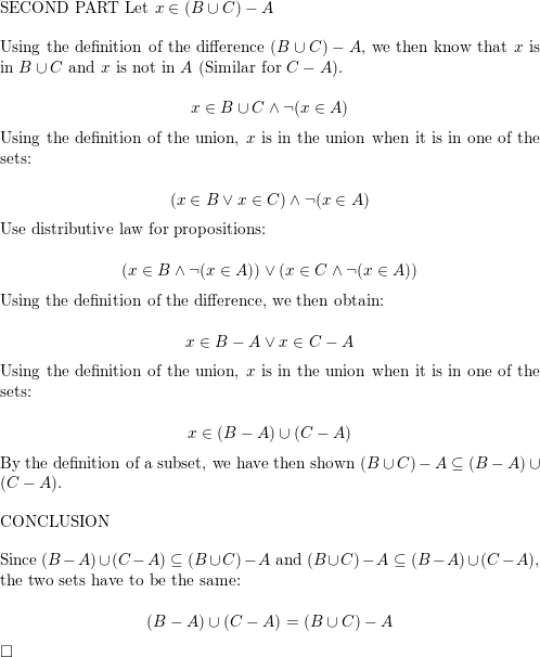 Let A B And C Be Sets Show That A A B A B C B A B C A B C A