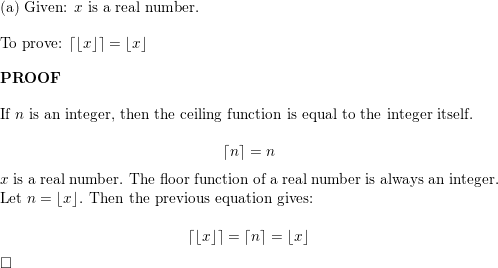 Prove Or Disprove Each Of These Statements About The Floor And