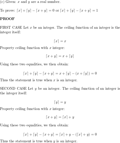 Prove Or Disprove Each Of These Statements About The Floor