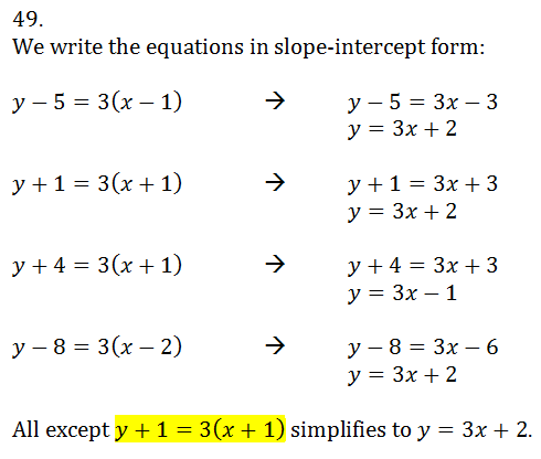 Identify The Equation That Does Not Belong Explain Your Reasoning Y 5 3 X 1 Y 1 3 X 1 Y 4 3 X 1 Y 8 3 X 2 Homework Help And Answers Slader