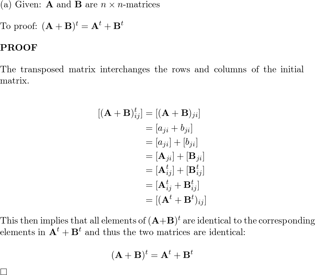 Solved 7. Given AE M. (F), let B the n x n matrix whose (i