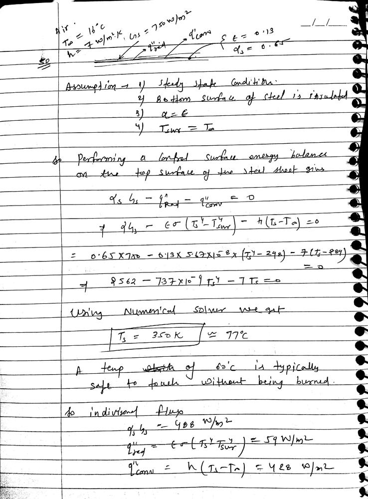 The emissivity of galvanized steel sheet, a common roofing m | Quizlet