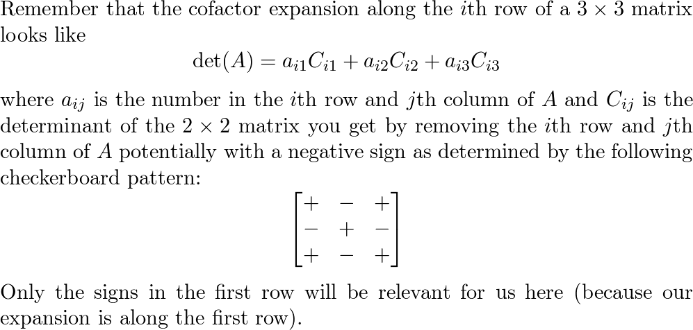 Compute the determinants using a cofactor expansion across t Quizlet