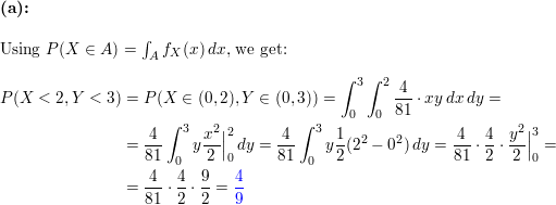 Determine The Value Of C Such That The Function F X Y Cry For 0 X 3 And 0 Y 3 Satisfies The Properties Of A Joint Probability