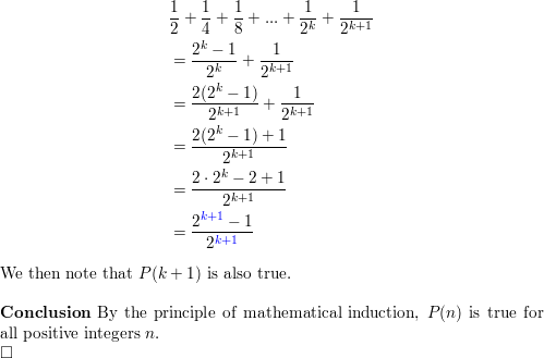 A Find A Formula For 1 2 1 4 1 8 1 2 N Quizlet