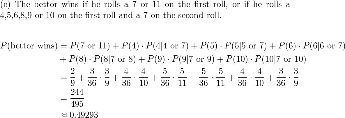 Solved] A game consists of rolling a pair of dice. You win the amounts