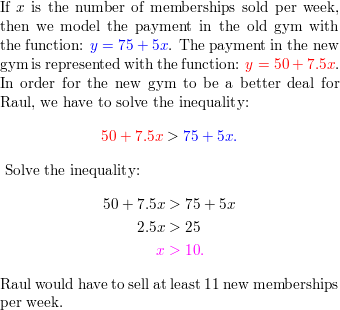 Answered: A gym charges $45 per month and a $75…
