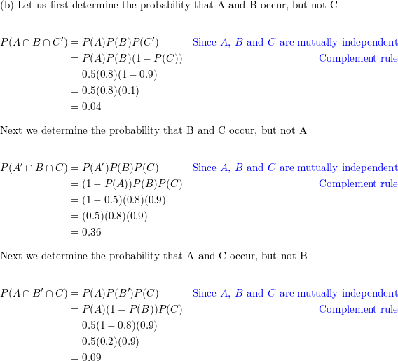 Suppose that A B and C are mutually independent events and Quizlet