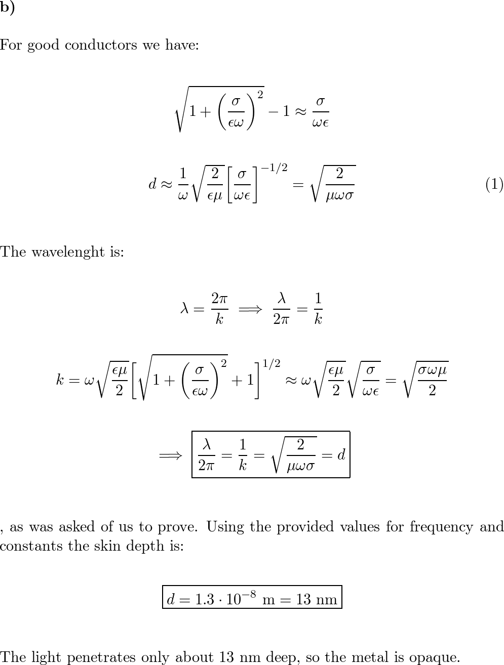 a-show-that-the-skin-depth-in-a-poor-conductor-sigma