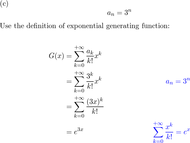 Find a closed form for the exponential generating function f Quizlet