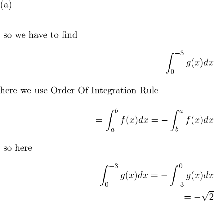 Suppose that $$ \int _ { - 3 } ^ { 0 } g ( t ) d t = \sqrt | Quizlet