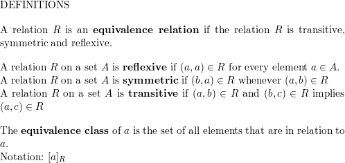 Define three equivalence relations on the set of buildings o Quizlet