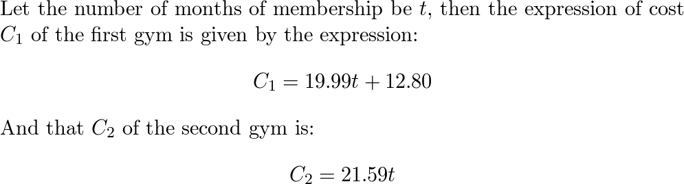 Answered: A gym charges $45 per month and a $75…