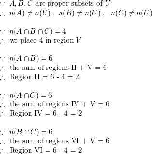 A Universal Set U Consists Of 12 Elements If Sets A B And Care Proper Subsets Of U And N U 12 N Anb N Anc N Bnc 6 N Anbnc 4 And N Aubuc 10 Determine A N Aub B N A Uc C N Anb