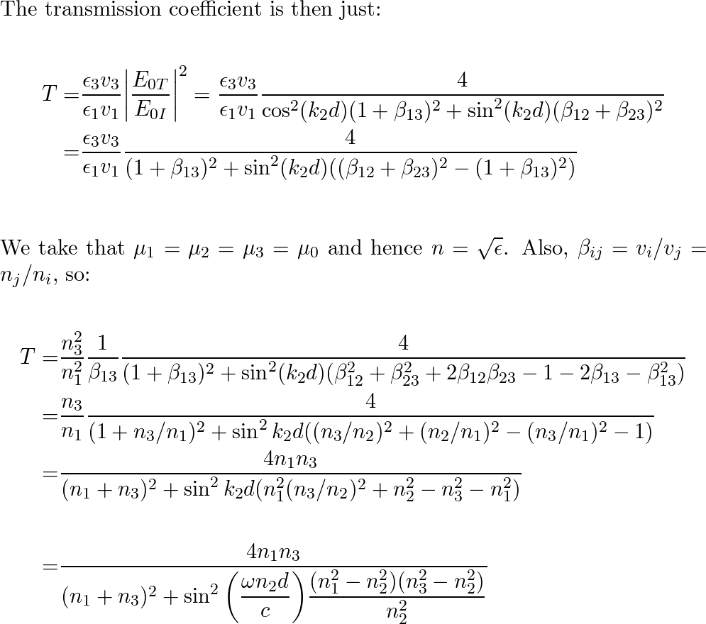 Light of (angular) frequency $\omega$ passes from medium 1, | Quizlet