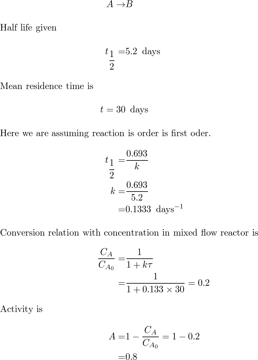 Chemical Reaction Engineering - 9780471254249 - Exercise 7 | Quizlet