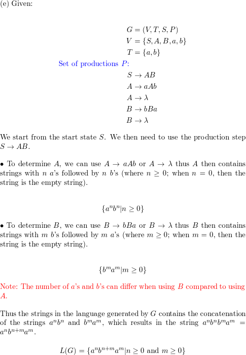 Let V S A B A B And T A B Find The Language Generated By The Grammar V T S P When The Set P Of Productions Consists