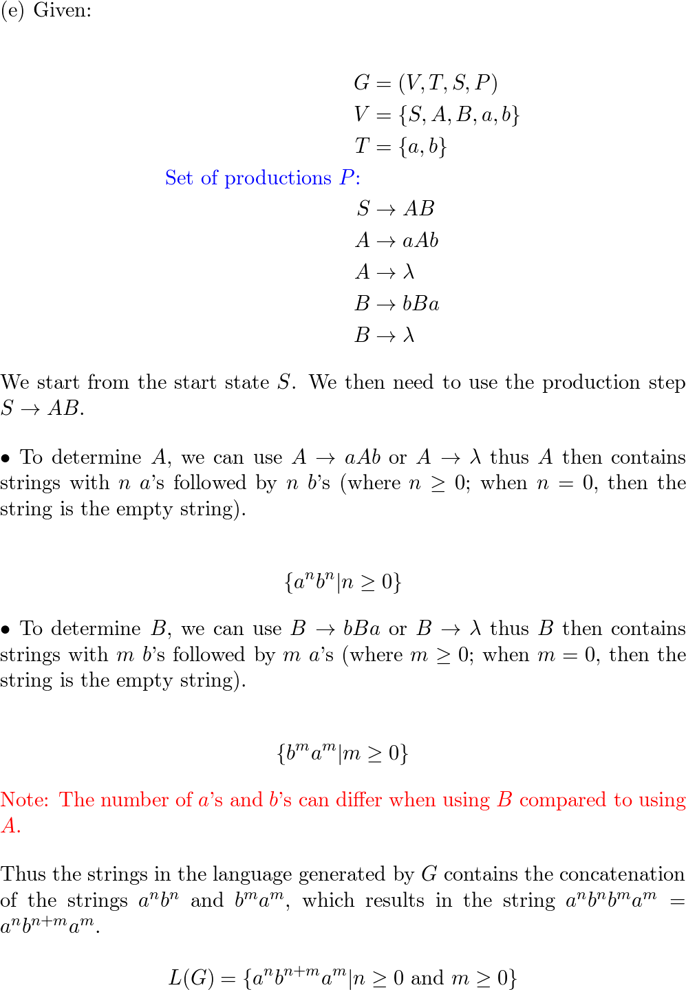 Let V = {S, A, B, A, B} And T = {a, B}. Find The Language Ge | Quizlet