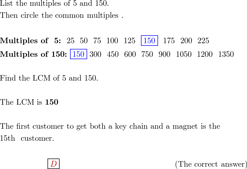 What Is The Least Common Multiple Of And 150? 50 C Quizlet