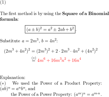 Explain Two Methods By Which 2m 3 4n 2 2 Can B Quizlet