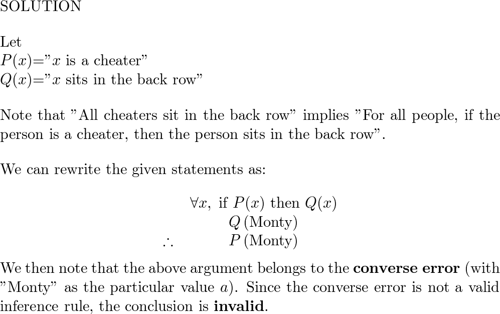 Some of the arguments are valid by universal modus ponens or Quizlet