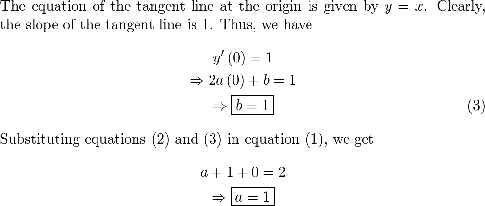 The Curve Y Ax 2 Bx C Passes Through The Point 1 2 Quizlet