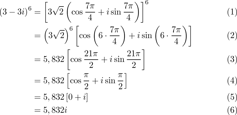 How to Use De Moivre's Theorem to Find Powers of Complex Numbers –