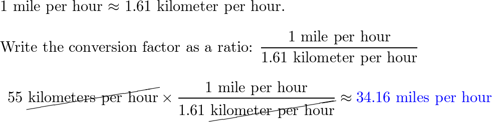 What is the limit in miles per hour Limit 55 km h Quizlet