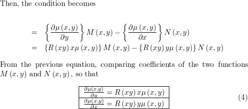 Show that if (Nx−My)/(xM−yN)=R, where R depends on the quant