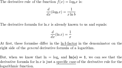 log derivative rules