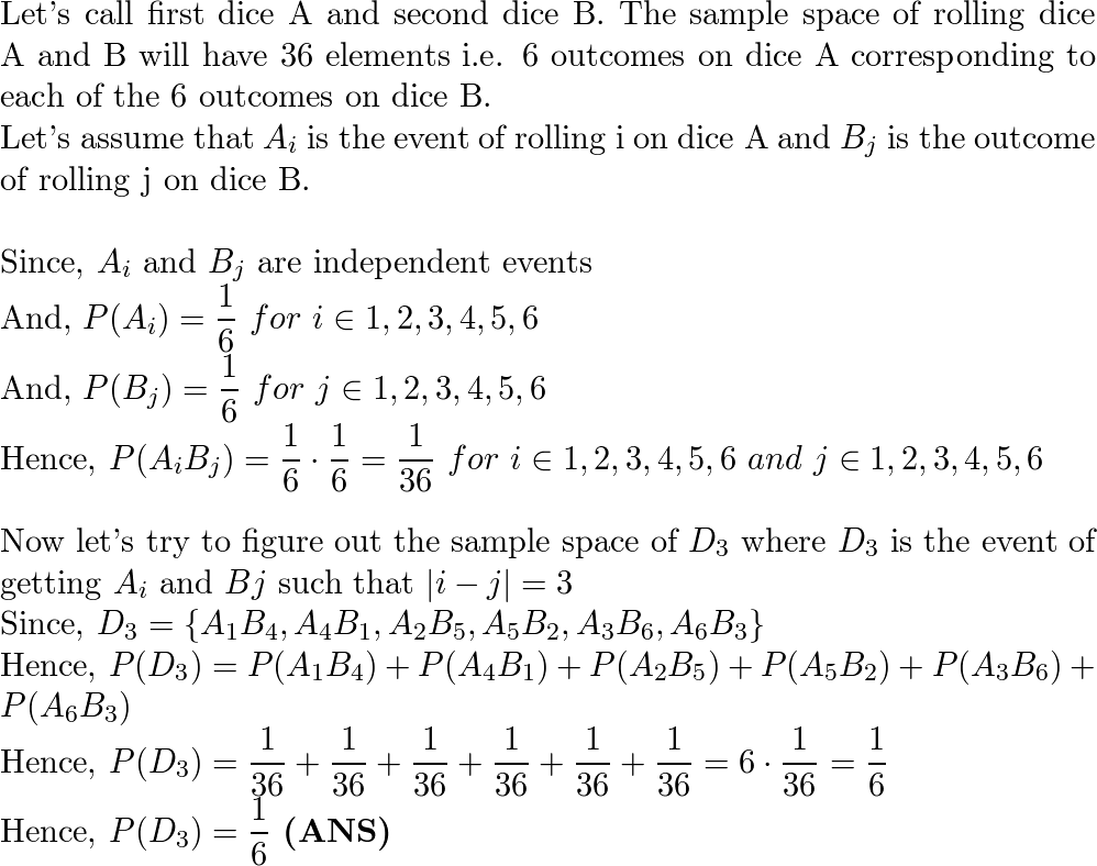 probability - Rolling $2$ dice: NOT using $36$ as the base